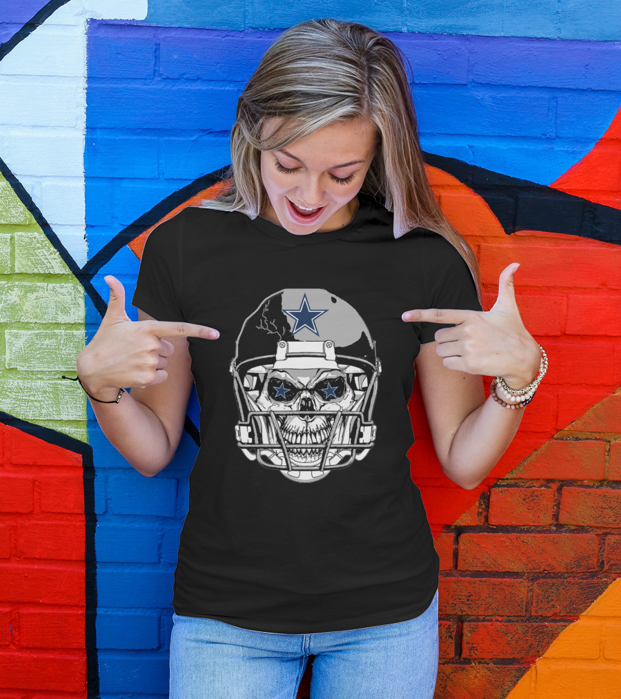 Dallas Cowboys Skull Helmet Star T-Shirt