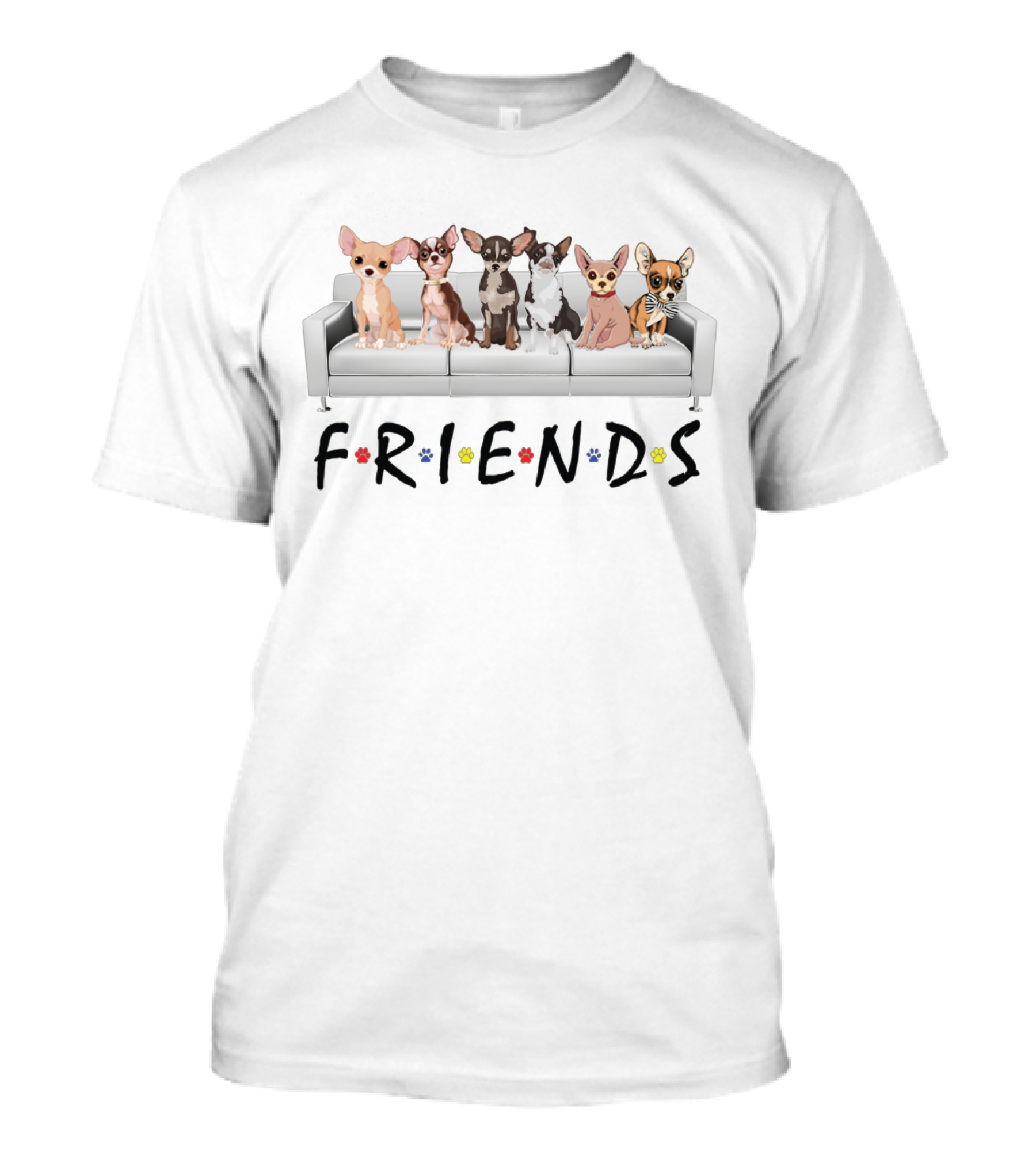 FRIENDS Chihuahua Paws Couch T-Shirt