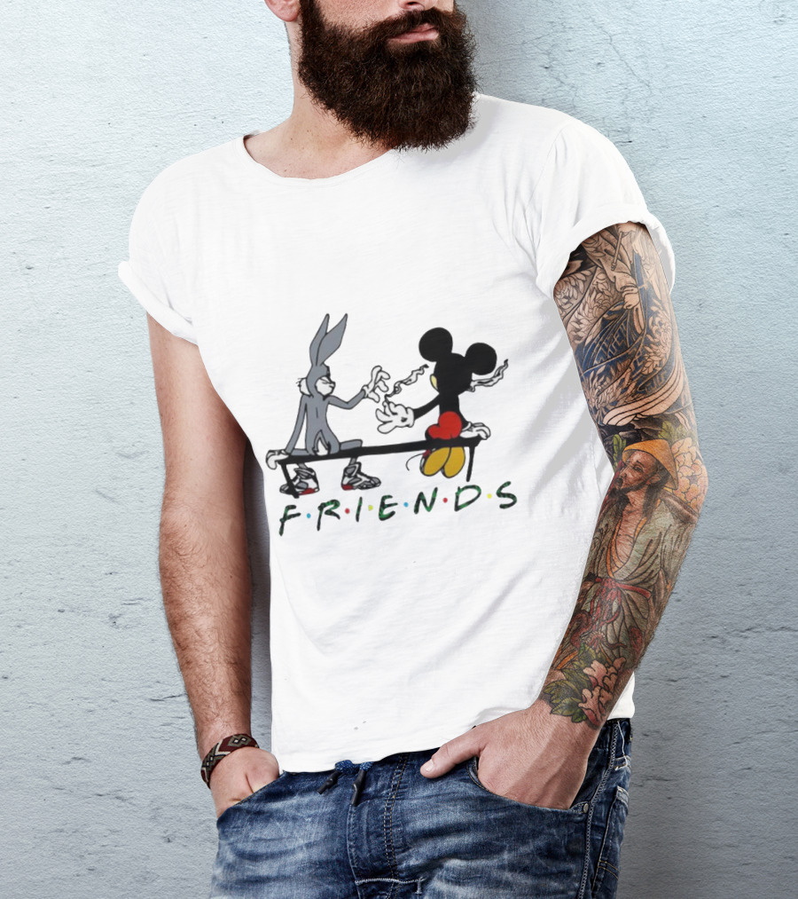 Friends Mickey Bugs Bench T-Shirt