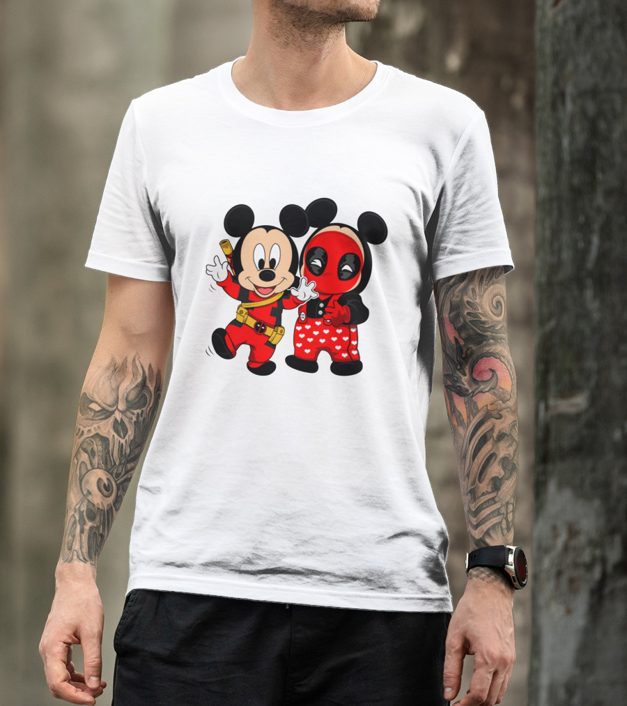 Disney Mickey Mouse And Deadpool Mashup T-Shirt