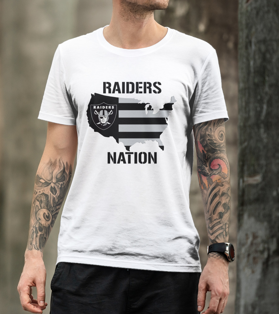 Raiders Nation USA Map T-Shirt