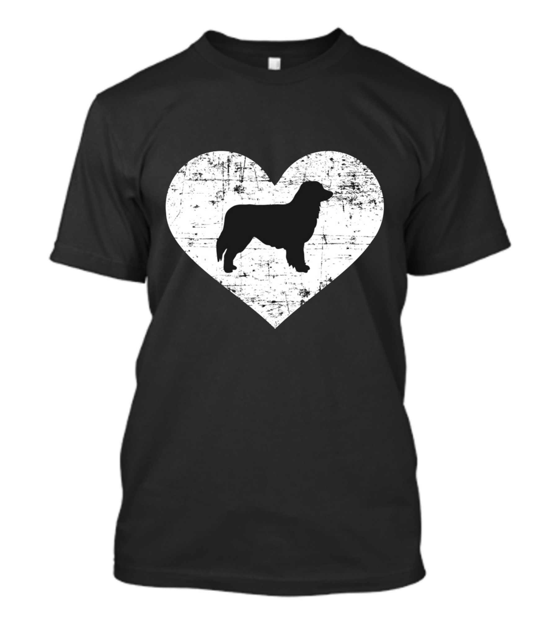 Love For Australian Shepherd Silhouette In Distressed Heart T-Shirt
