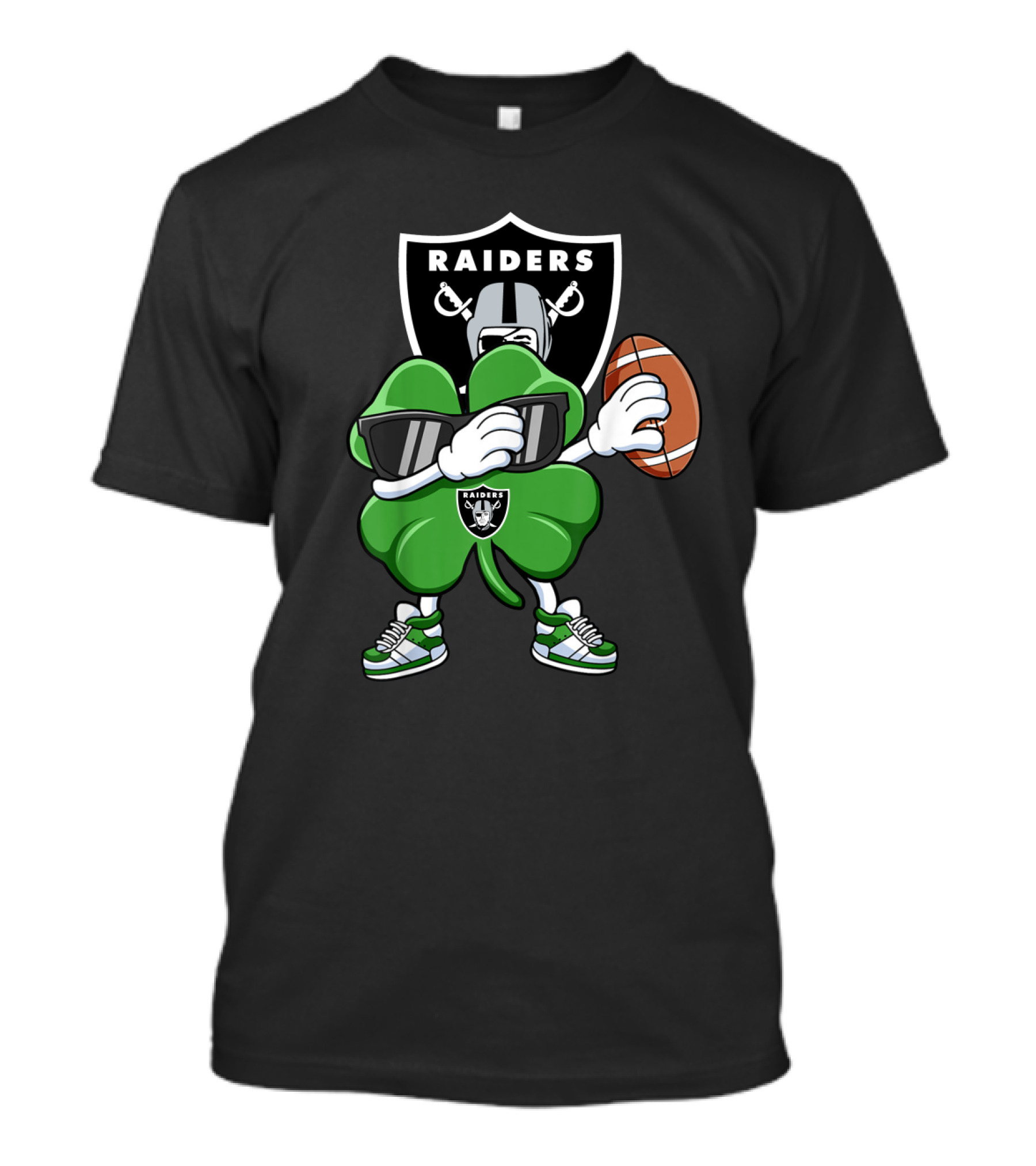 Raiders Shamrock Dabbing St. Patrick's Day Football Manter T-Shirt