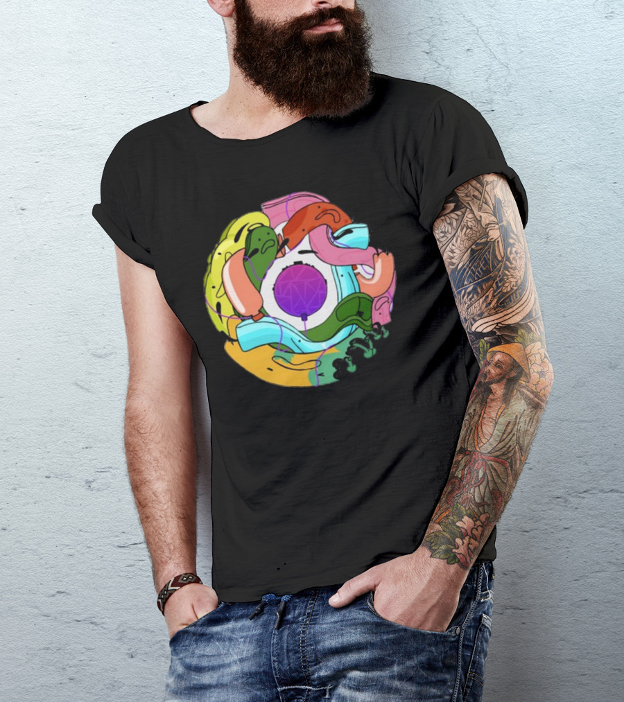 Long Ones Colorful Abstract Circular T-Shirt