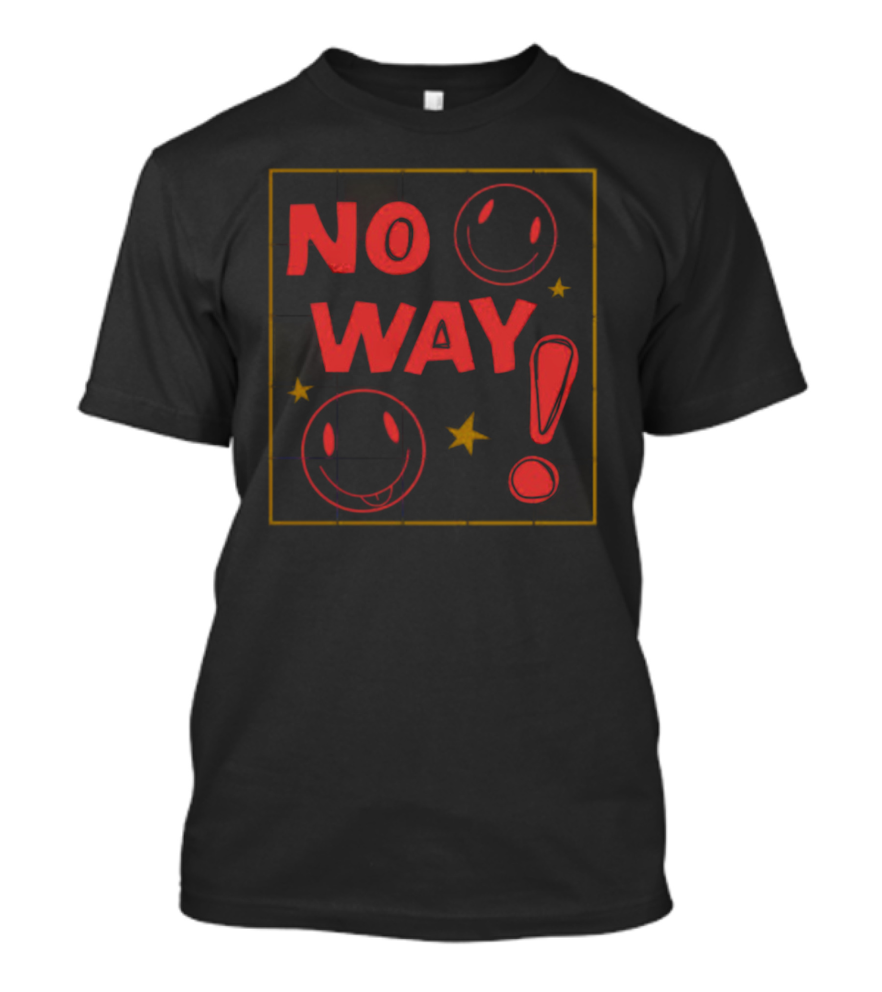 No Way Smiley Face Exclamation Stars Nephyrus T-Shirt