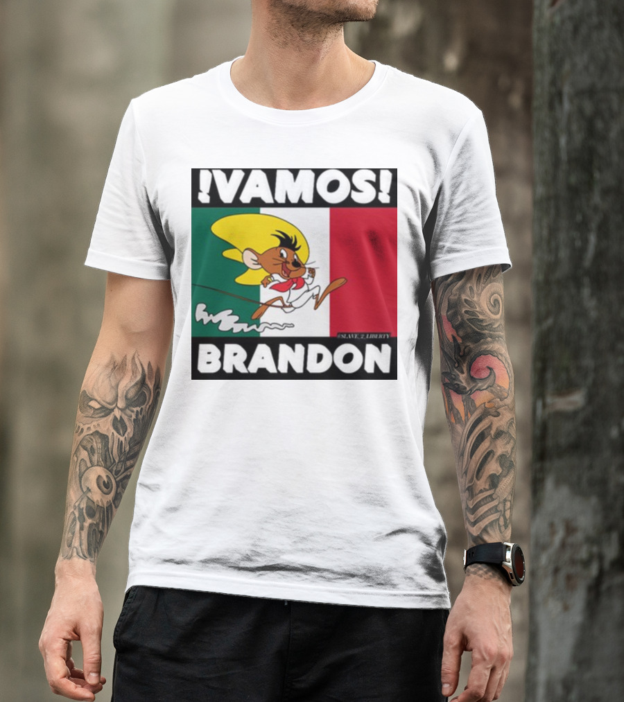 Vamos Brandon Mouse Mexican Flag T-Shirt
