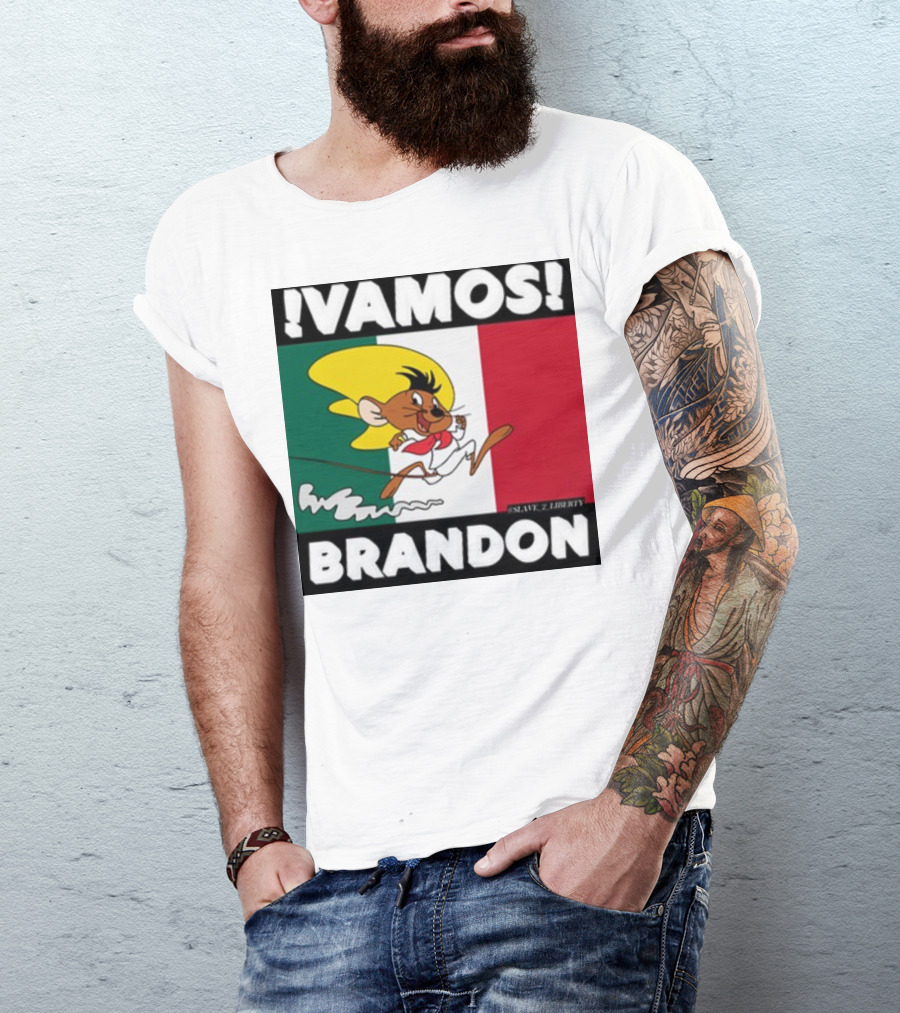 Vamos Brandon Mouse Mexican Flag T-Shirt