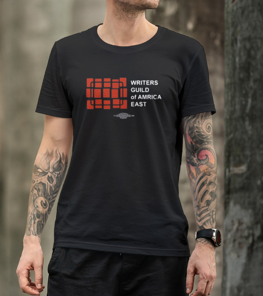 WRITERS GUILD OF AMERICA EAST Red Grid T-Shirt
