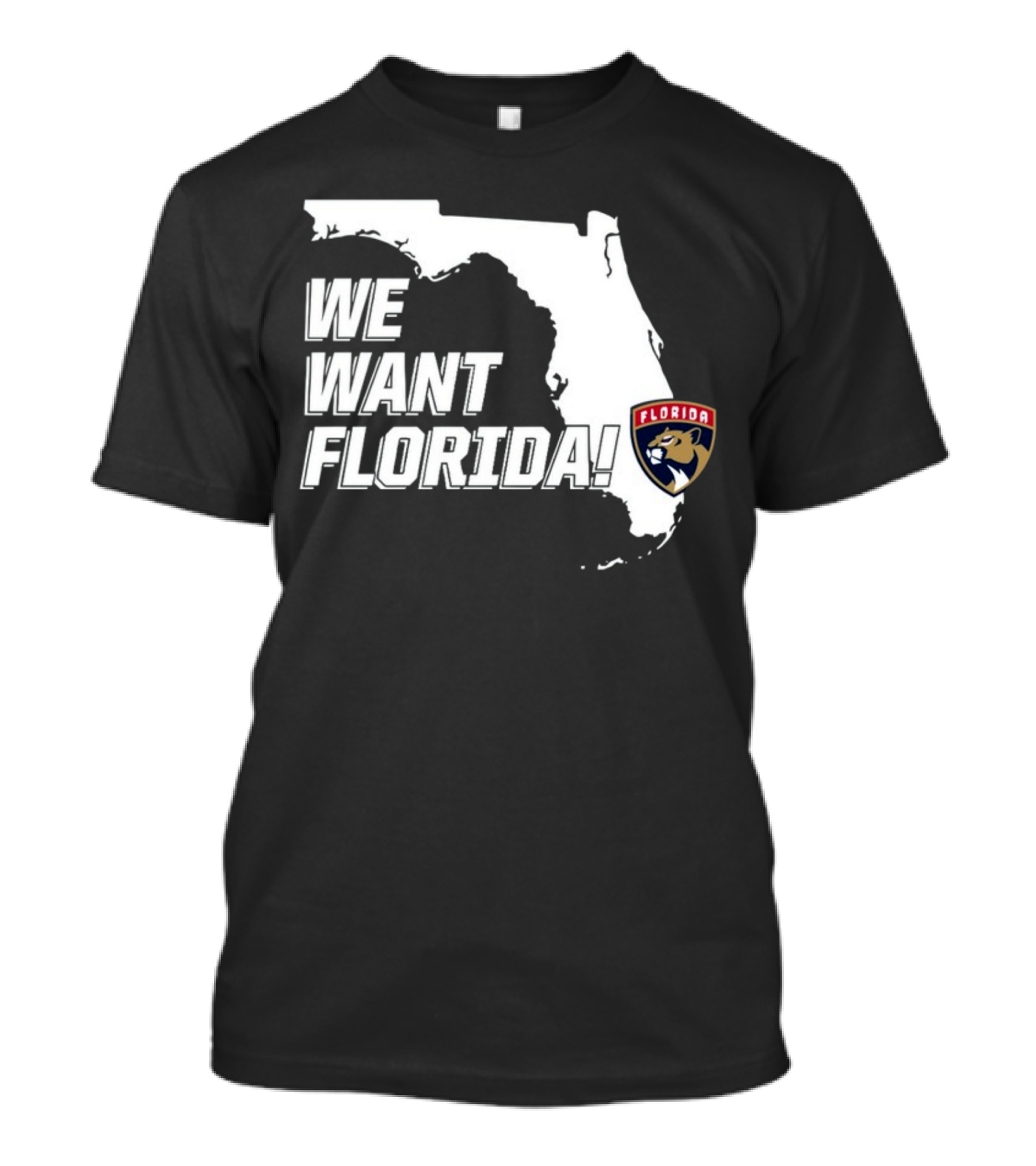 We Want Florida Florida Panthers Map T-Shirt