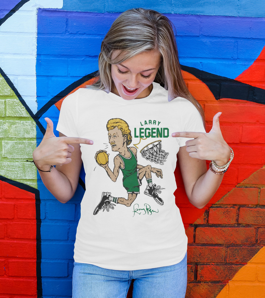 Larry Legend Layup Basketball Icon With Signature T-Shirt
