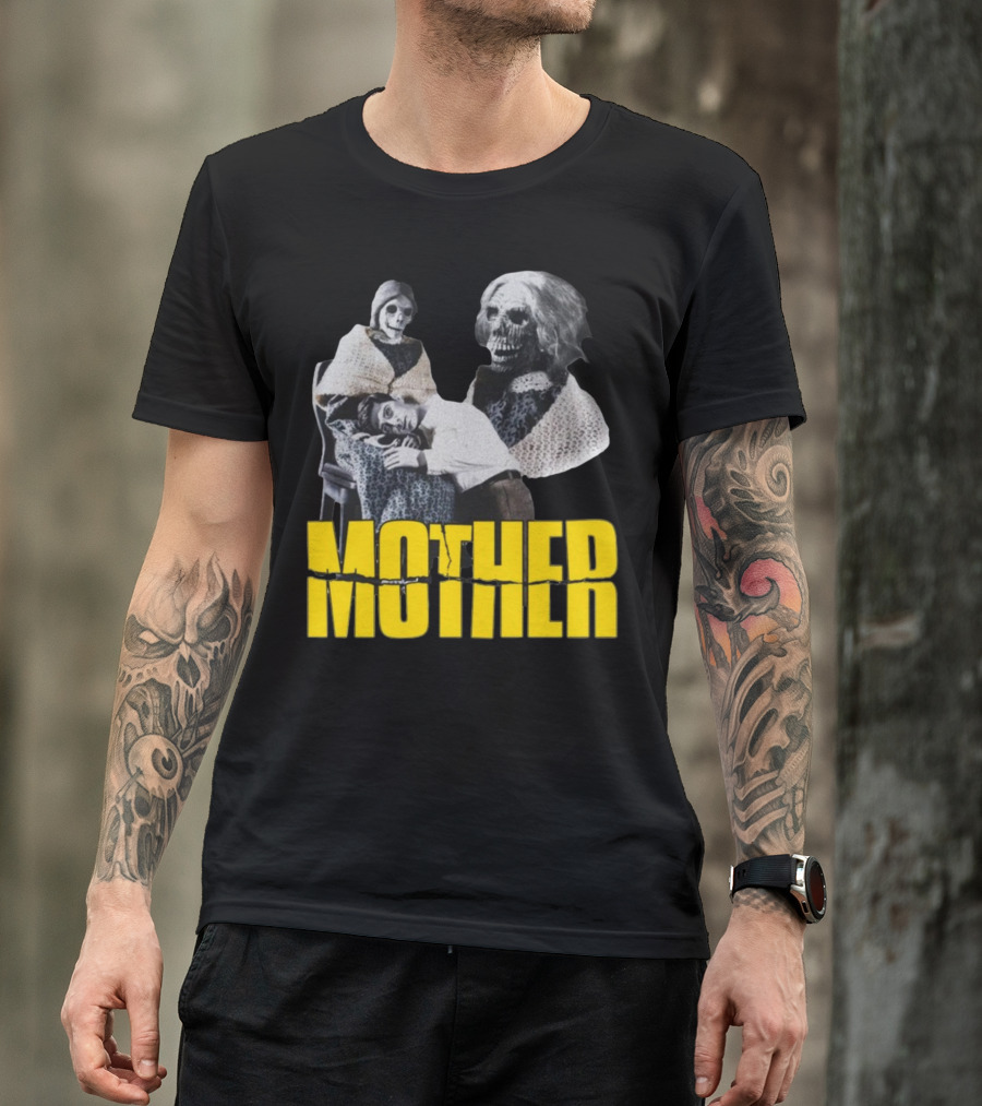 Mother Psycho Skeleton Horror Motif T-Shirt