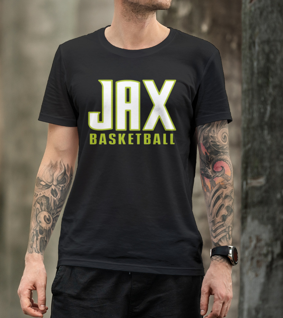 Jax Basketball Bold Neon Typography T-Shirt