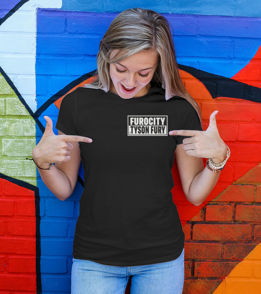 Furocity Tyson Fury Black And White Block Lettering T-Shirt