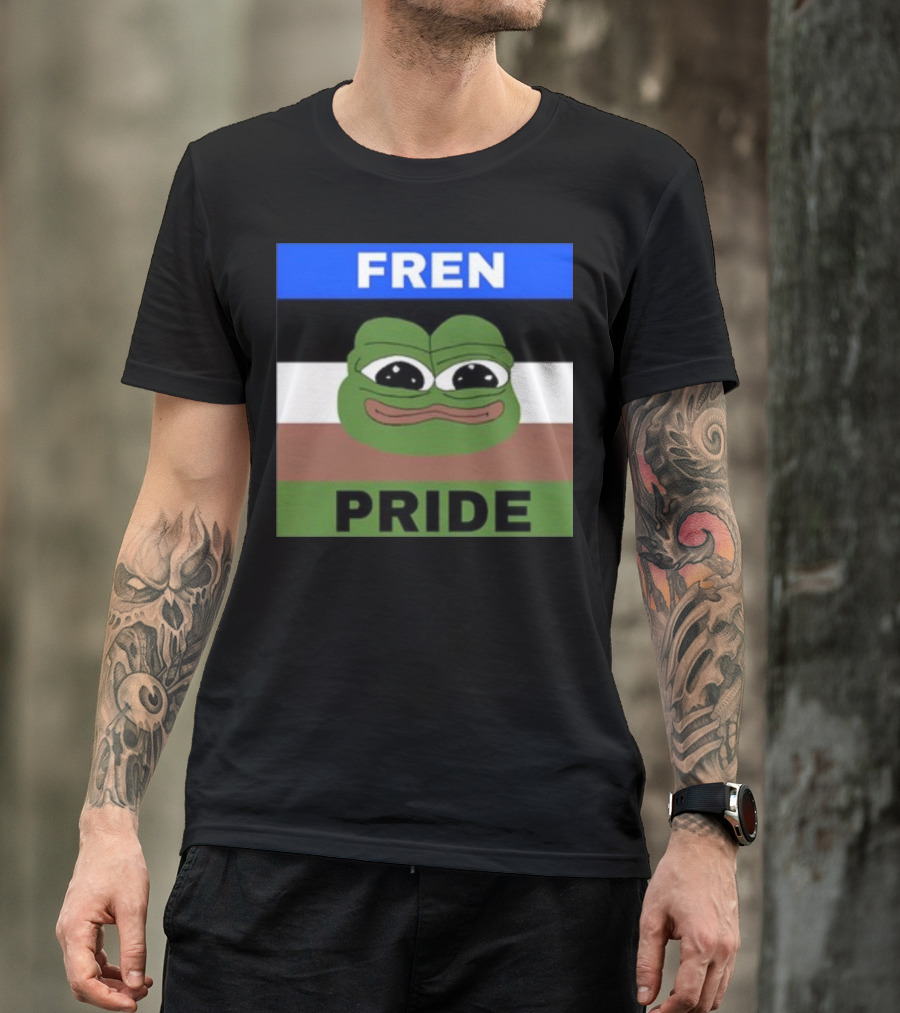 Fren Pride Pepe Flag Image T-Shirt
