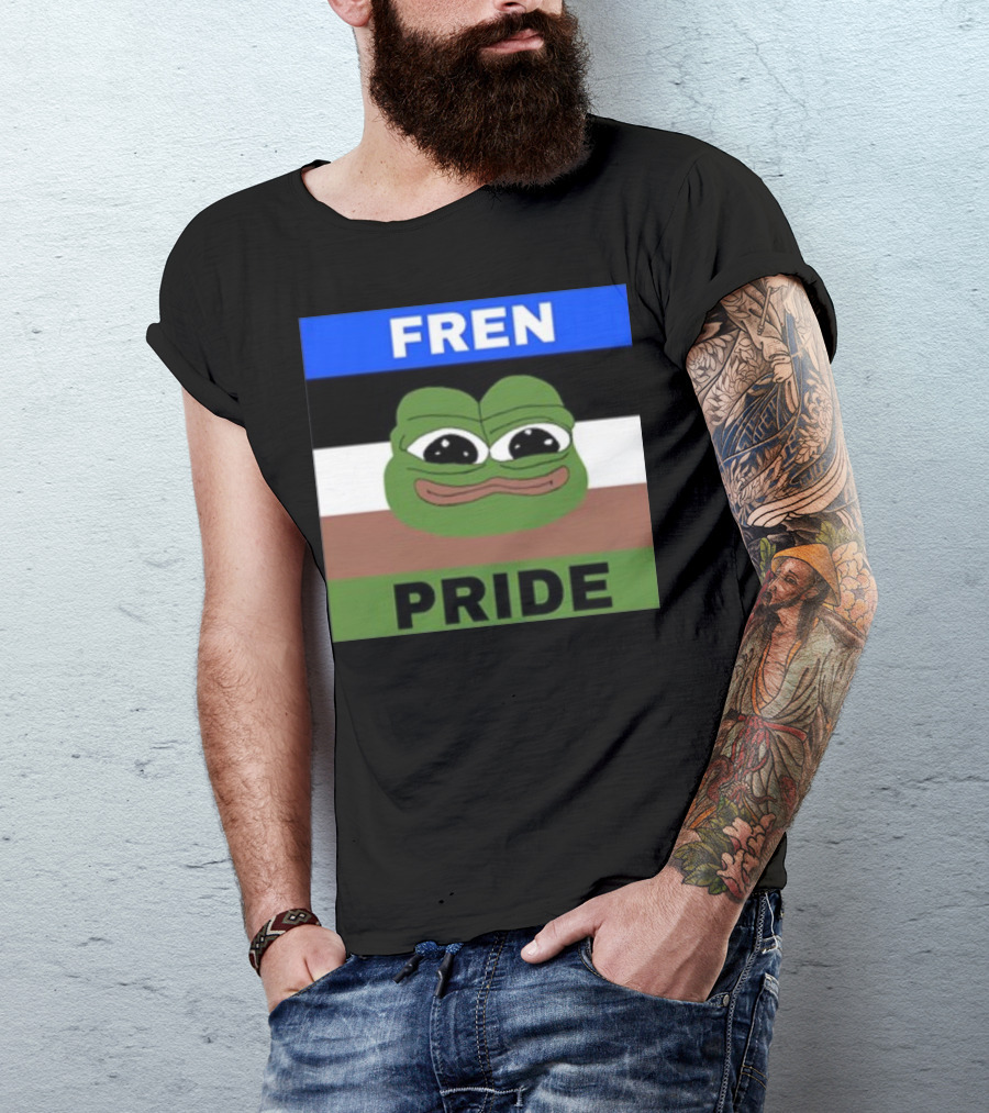 Fren Pride Pepe Flag Image T-Shirt