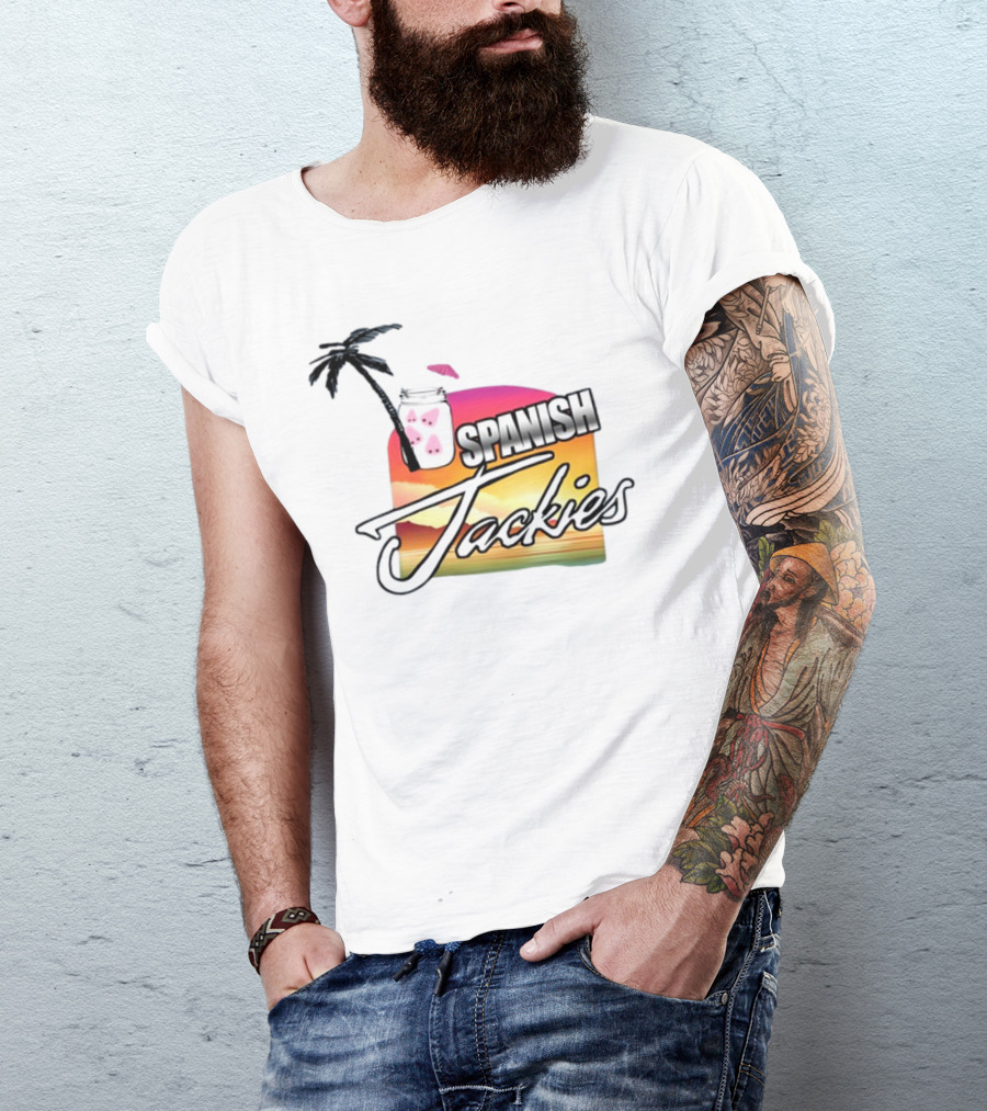 Spanish Jackies Sunset Palm Tree Drink T-Shirt