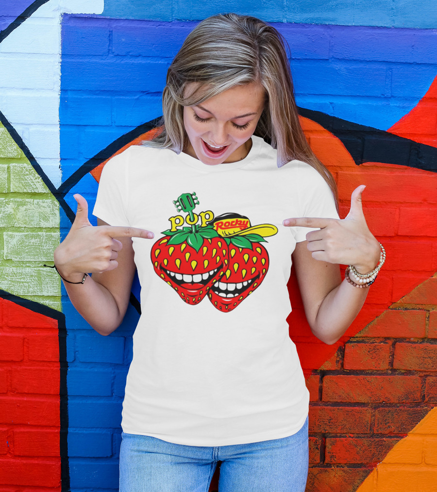 Pop Rocky Strawberry Guitar Grin T-Shirt