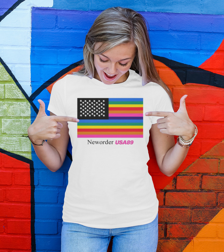 Neworder USA89 Literallyvergil Rainbow Flag T-Shirt