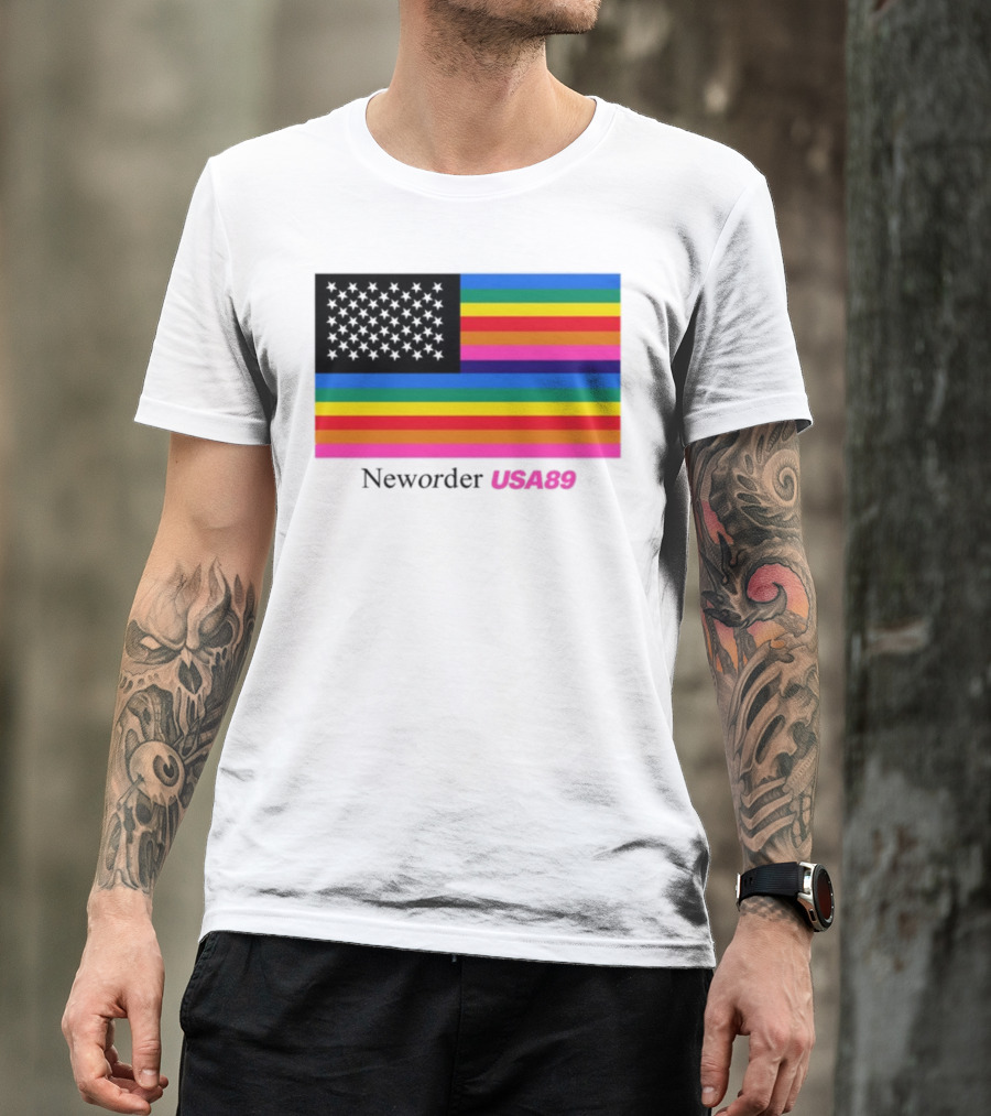Neworder USA89 Literallyvergil Rainbow Flag T-Shirt