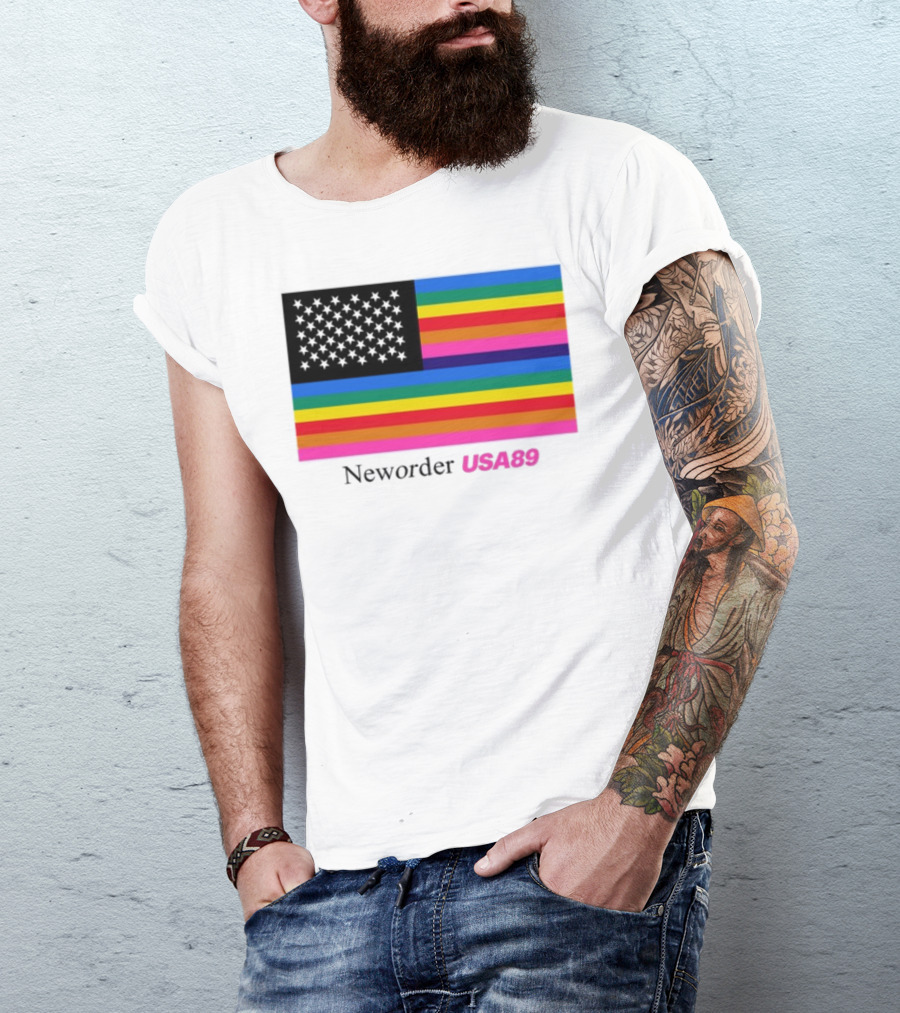 Neworder USA89 Literallyvergil Rainbow Flag T-Shirt