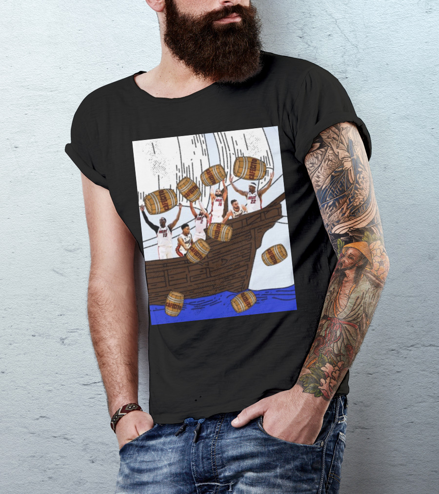 Miami Heat Cafecito Party Ship Adventure Before Flight To Denver T-Shirt