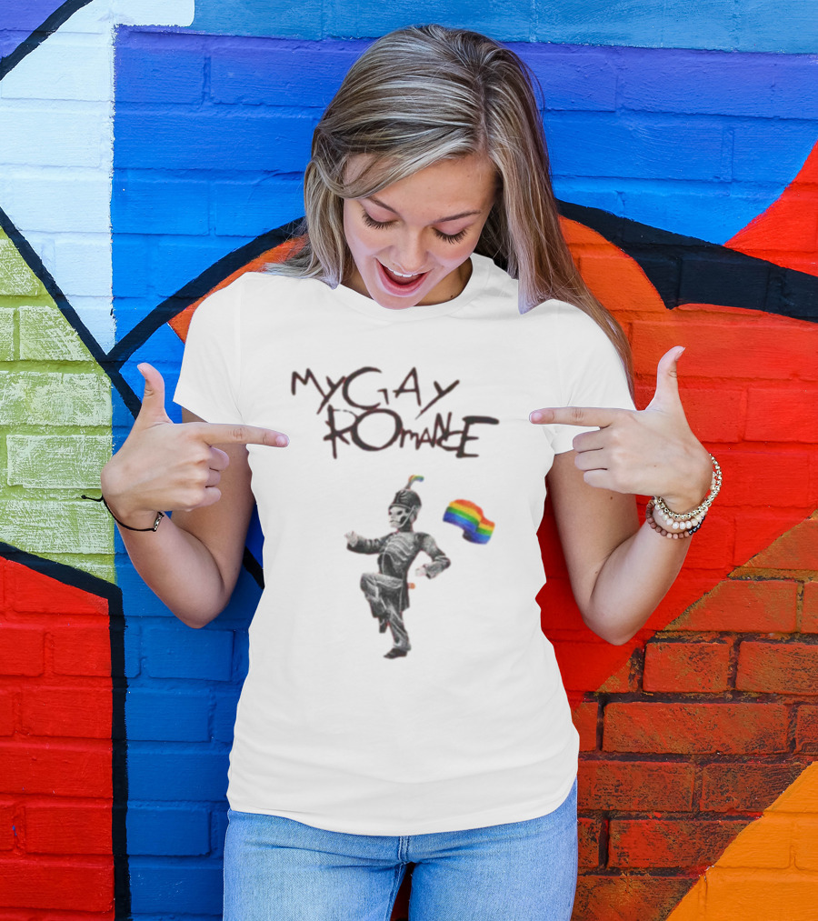 My Gay Romance Parade Skeleton With Pride Flag T-Shirt