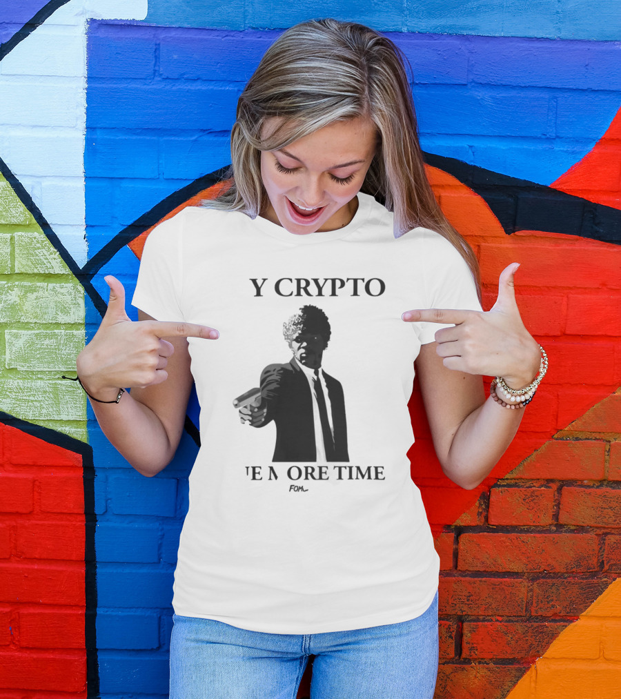 Say Crypto One More Time Pulp Fiction Meme T-Shirt