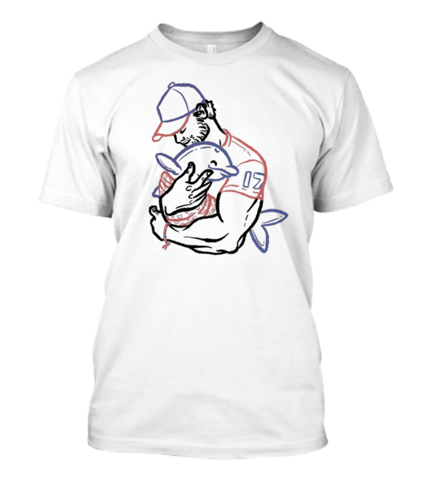 26Shirts I Love You Dad New Player Number 17 Cap Embraces Dolphin Drawing T-Shirt