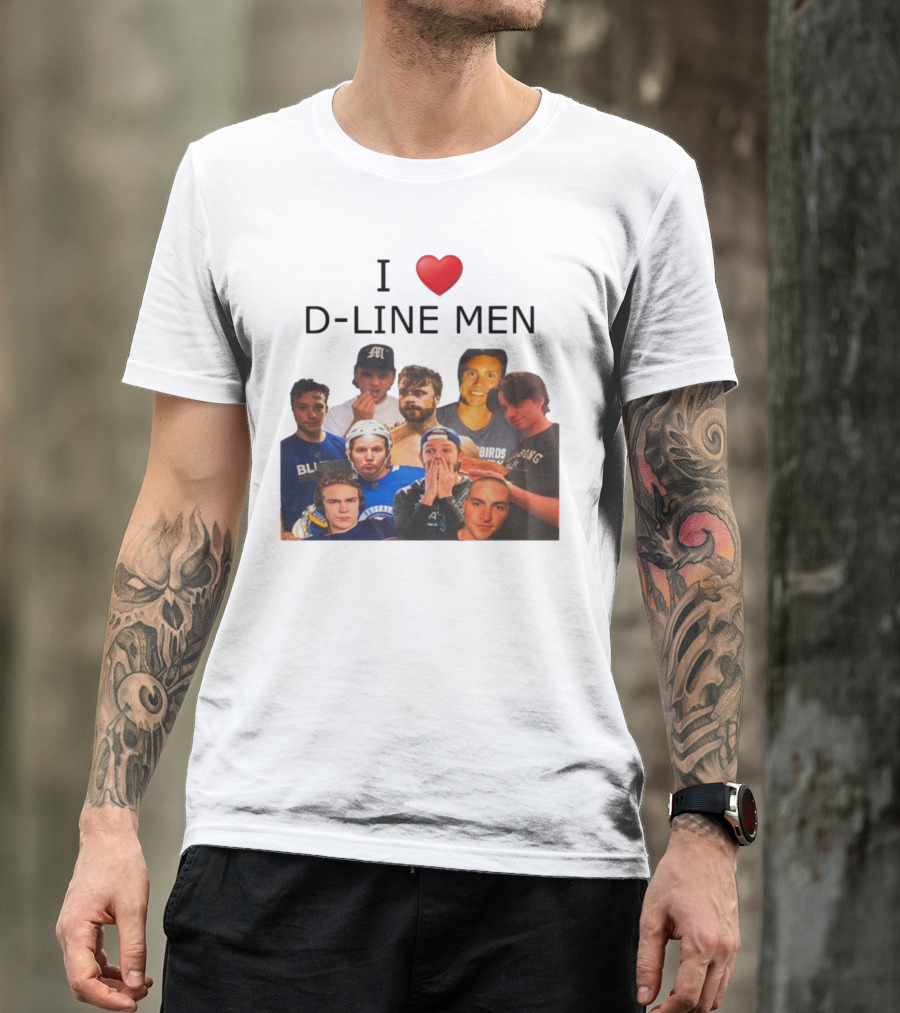 I ❤️ D-Line Men Blues Birds Sports Team Players T-Shirt
