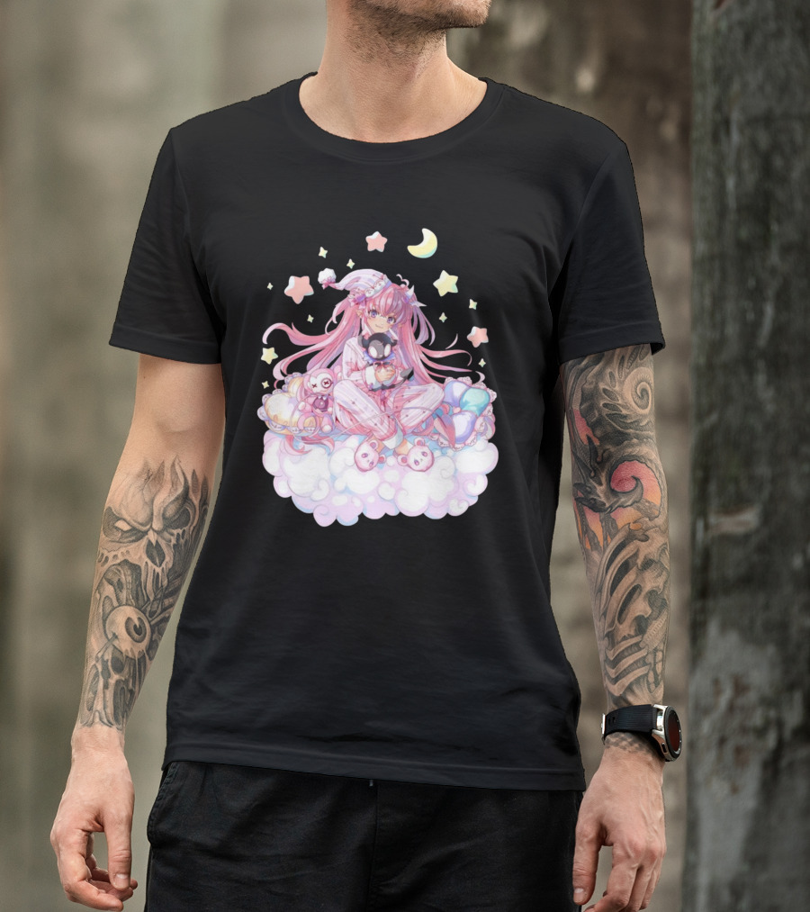 Ironmouse Vshojo Cute Pajama Sleepover With Moon And Stars T-Shirt