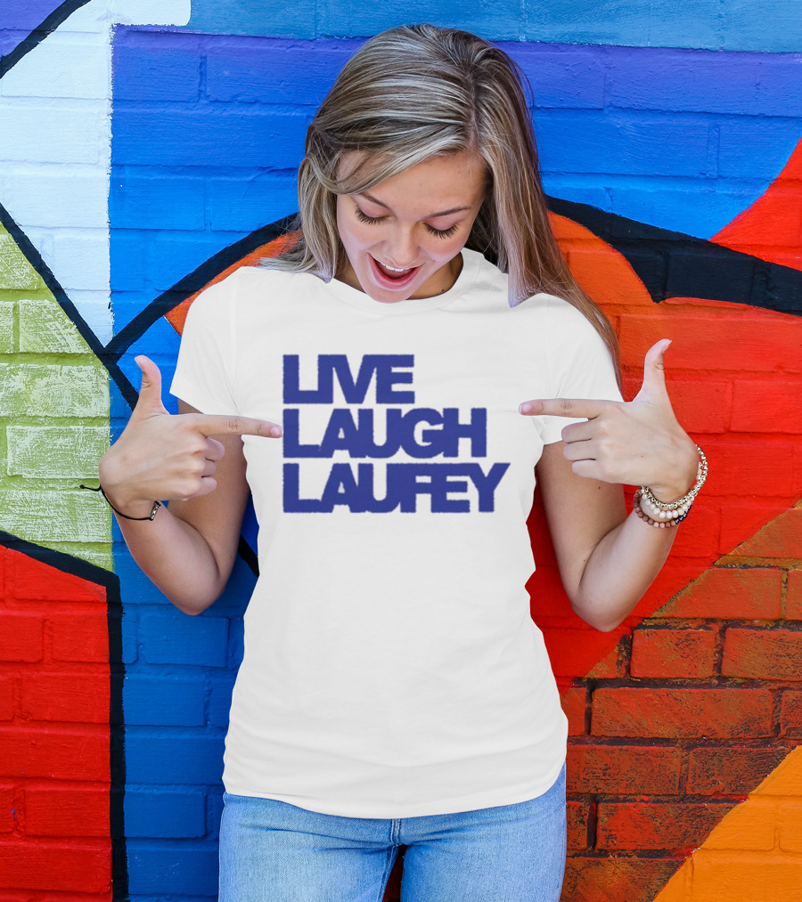 Laufeymusic Live Laugh Laufey Iconic Blue Text T-Shirt