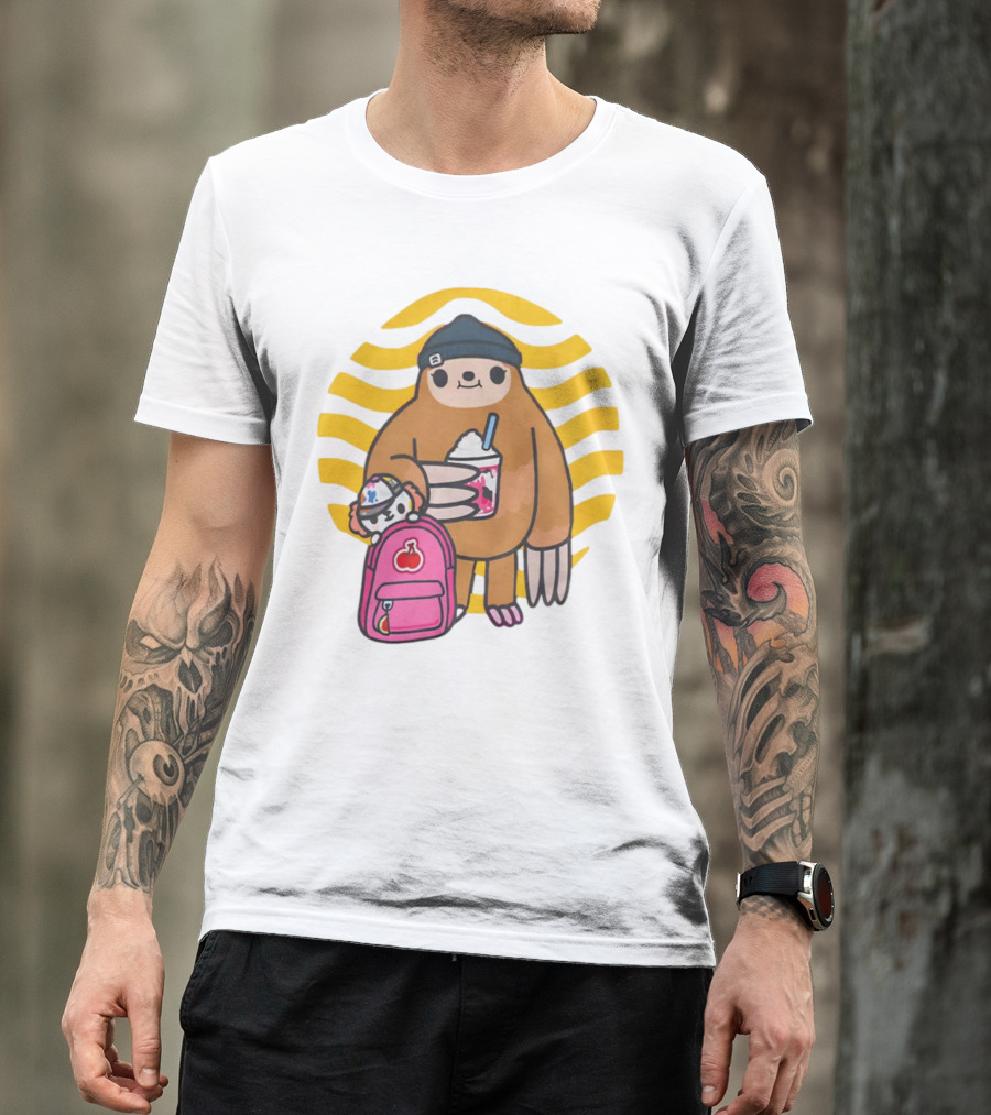 Toca Boca New Custom Prints Store Backpack Sloth With Drink And Hat Ripple T-Shirt