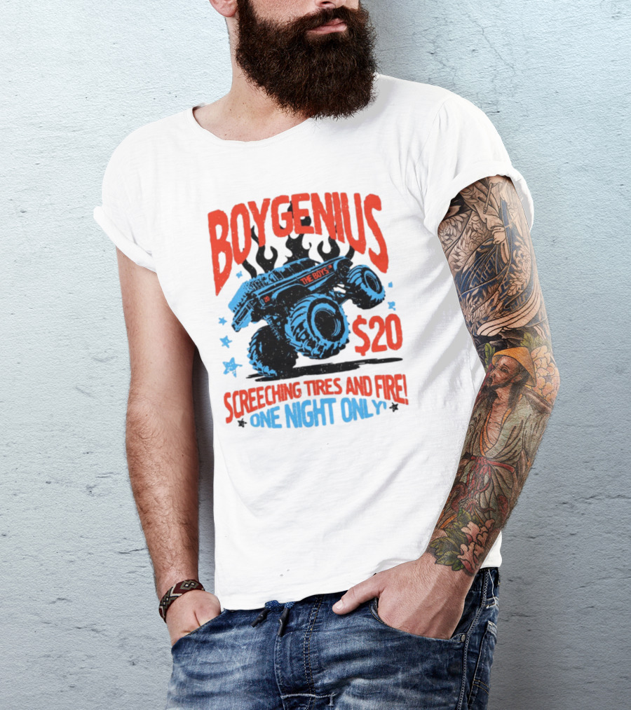 Boygenius The Boys Screeching Tires And Fire $20 One Night Only T-Shirt