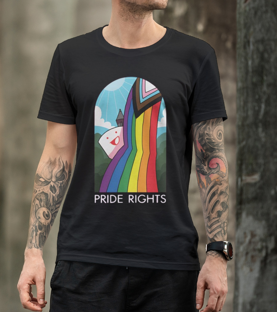 Pride Rights Rainbow Stained Glass Design DFTBA T-Shirt