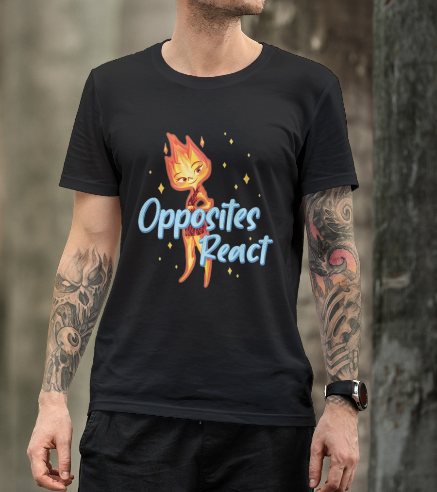 Opposites React Fire Element Character T-Shirt