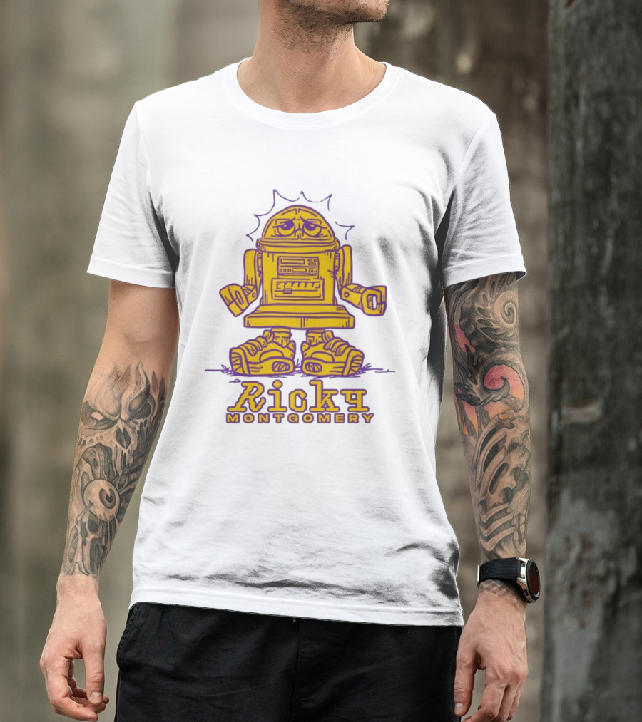 Ricky Montgomery Robot Illustration Yellow Purple T-Shirt