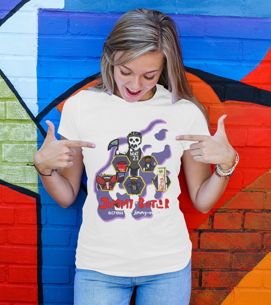 Jimmy Butler Heat 22 Across The Jimmy-Verse T-Shirt