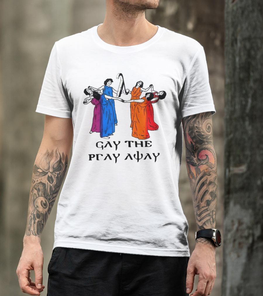 Skeeveco Gay The Pray Away Colorful Dancing Figures T-Shirt