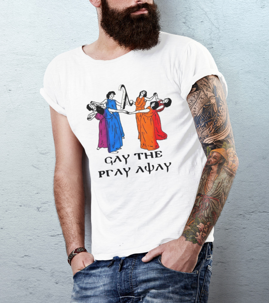 Skeeveco Gay The Pray Away Colorful Dancing Figures T-Shirt