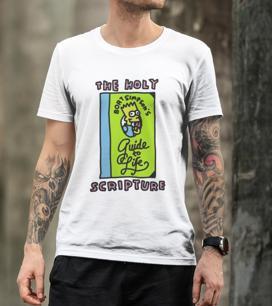 The Holy Bort Simpson's Guide To Life Scripture Book Cover T-Shirt