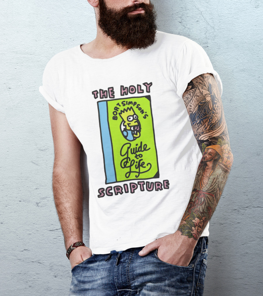 The Holy Bort Simpson's Guide To Life Scripture Book Cover T-Shirt