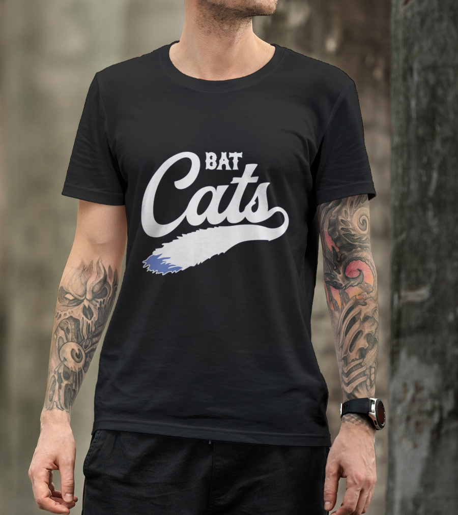 Bat Cats Logo With Feather Tail T-Shirt