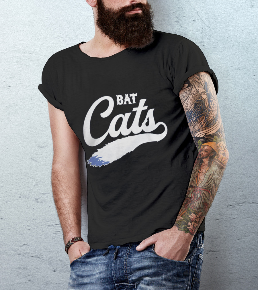 Bat Cats Logo With Feather Tail T-Shirt