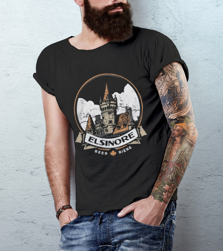 Elsinore Beer Strange Brew Castle With Maple Leaf Biere T-Shirt