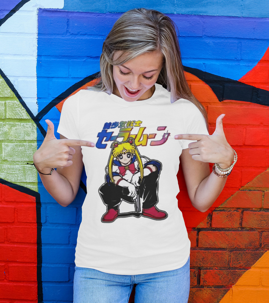 Bishoujo Senshi Sailor Moon With Gun T-Shirt