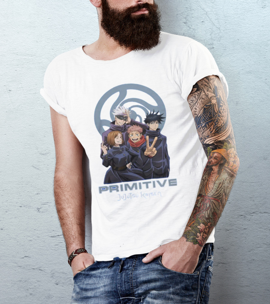Primitive Jujutsu Kaisen Characters Group Pose T-Shirt