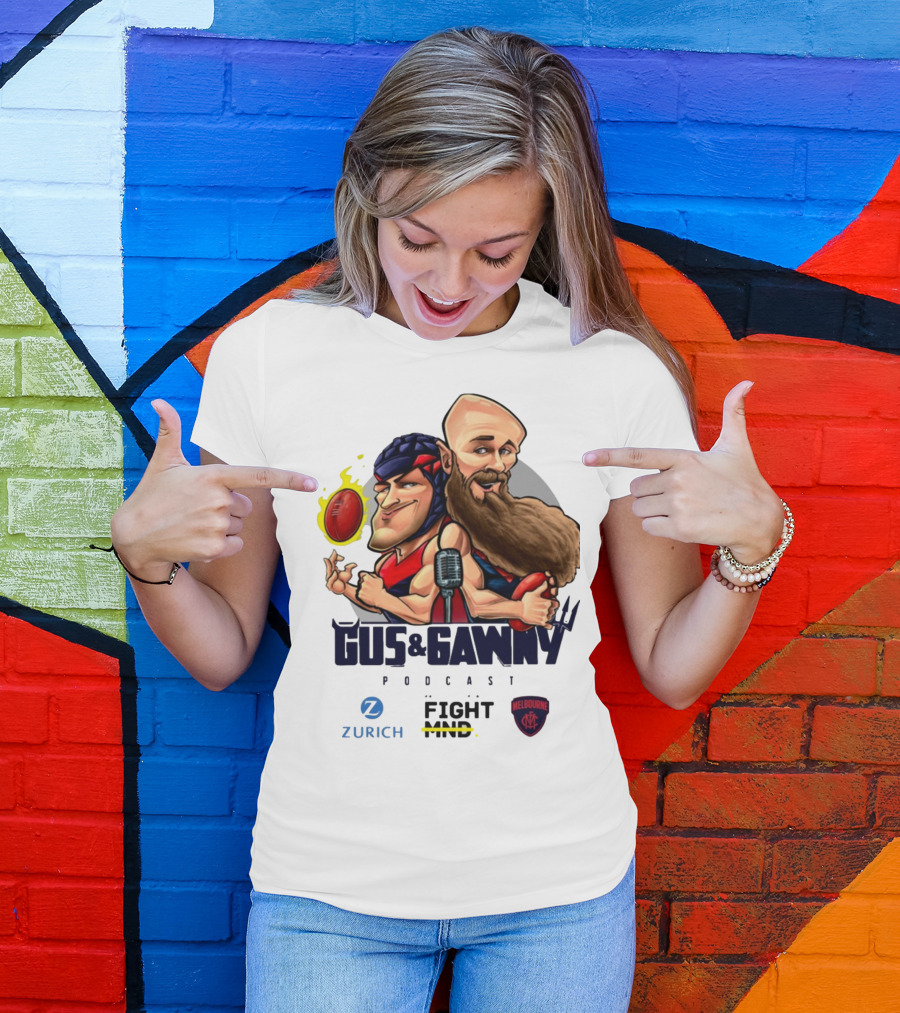 Melbourne Demons Gus And Gawny Podcast Zurich Fight MND AFL Caricature T-Shirt