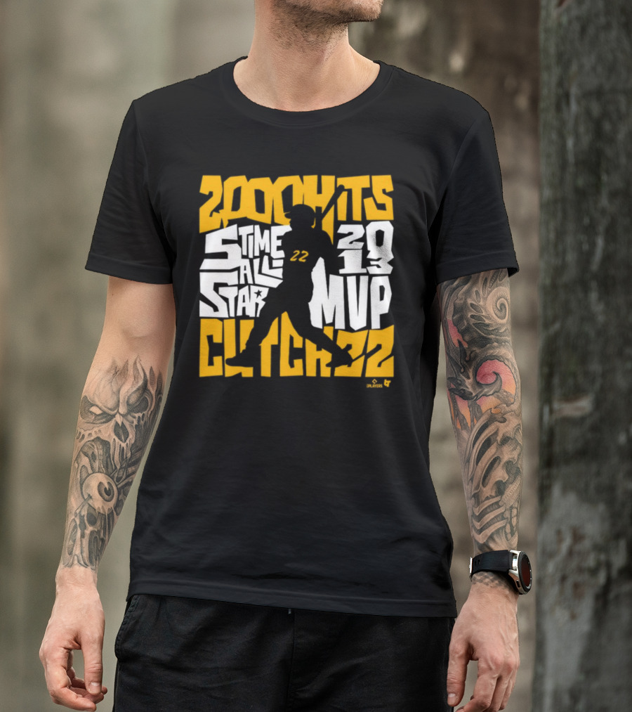 Andrew McCutchen 200 Hits 5 Time All-Star 2013 MVP Pittsburgh Icon 22 T-Shirt