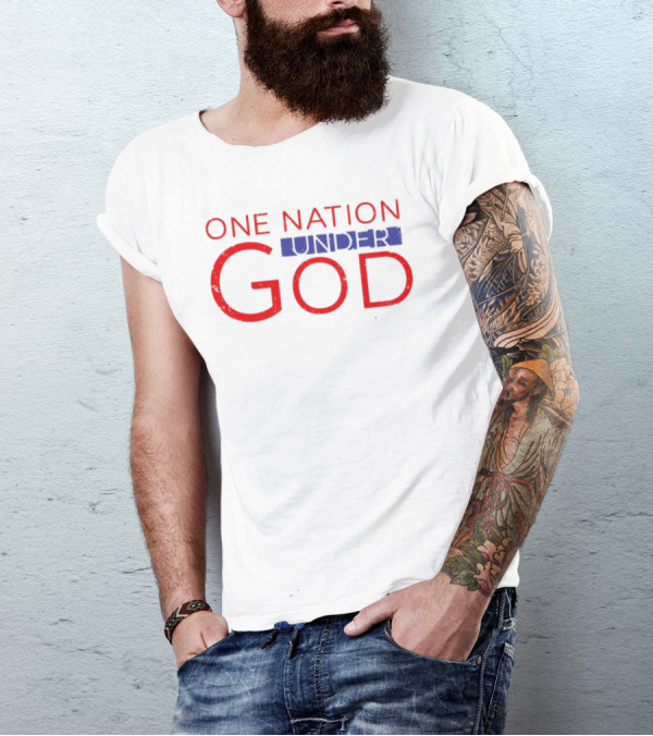 JP Sears One Nation Under God Bold Patriotic Text T-Shirt
