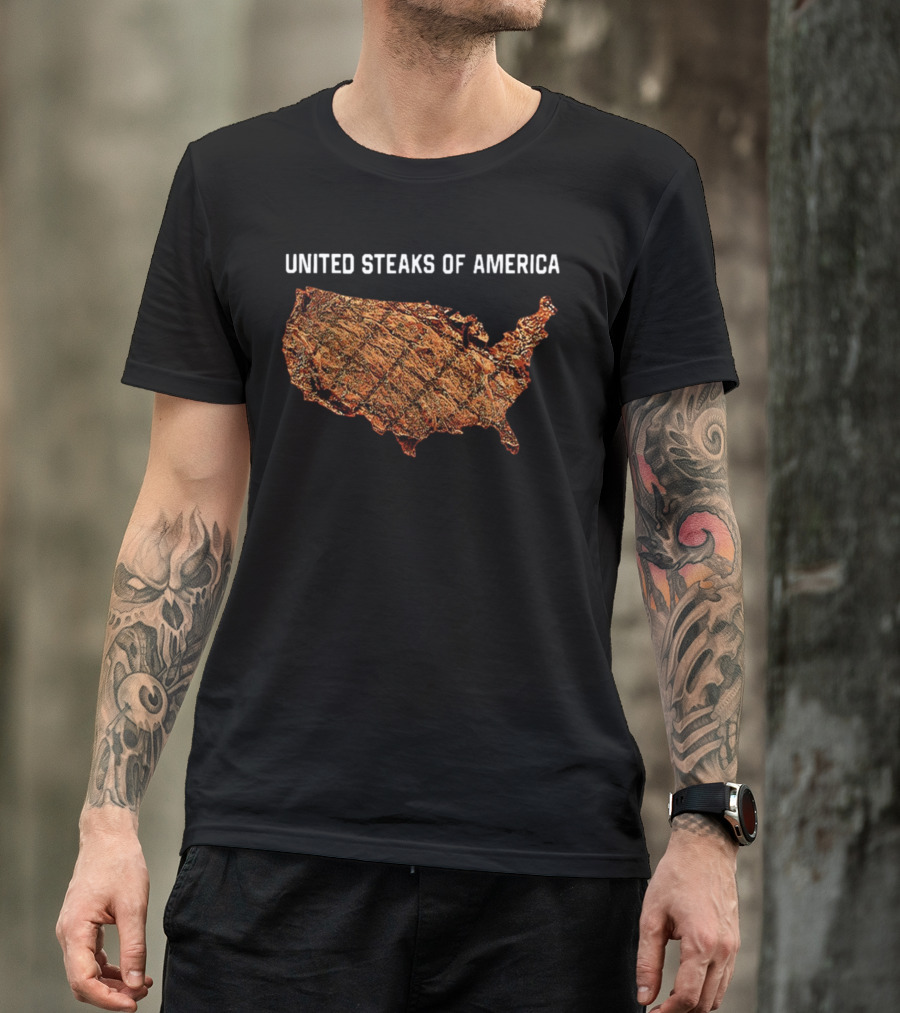 United Steaks Of America Beef Map USA T-Shirt